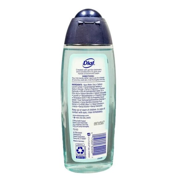 Lot of 12 Bottles - Dial Liquid Hand Soap in Tropical Breeze 8.5 Fl Oz - Picture 3 of 3